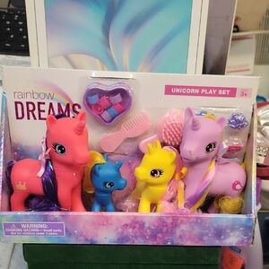 Rainbow Unicorn Play Set Of 4
